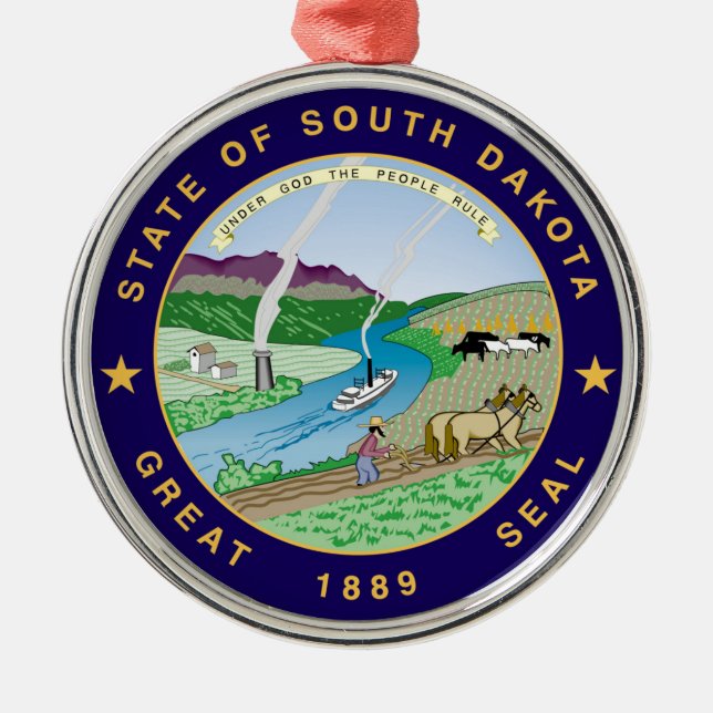 south dakota state flag united america republic sy metal tree decoration (Front)
