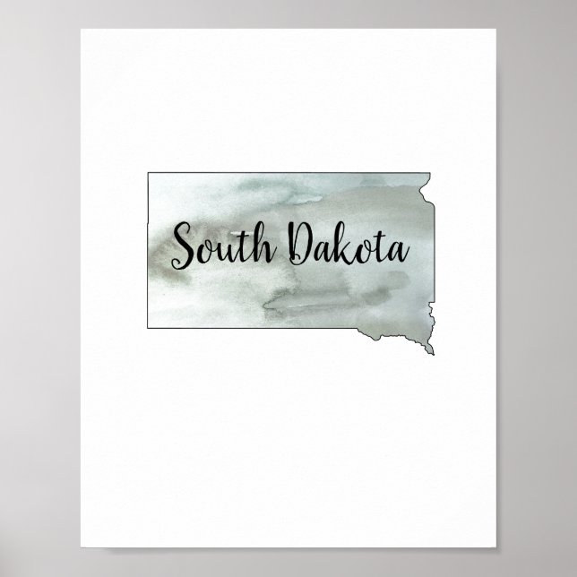 South Dakota State Illustration Poster (Front)