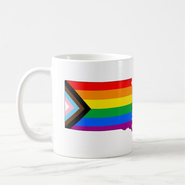 South Dakota State Pride LGBTQ Progress Pride Coffee Mug (Left)