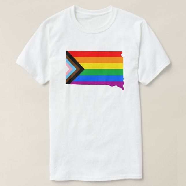 South Dakota State Pride LGBTQ Progress Pride T-Shirt (Design Front)