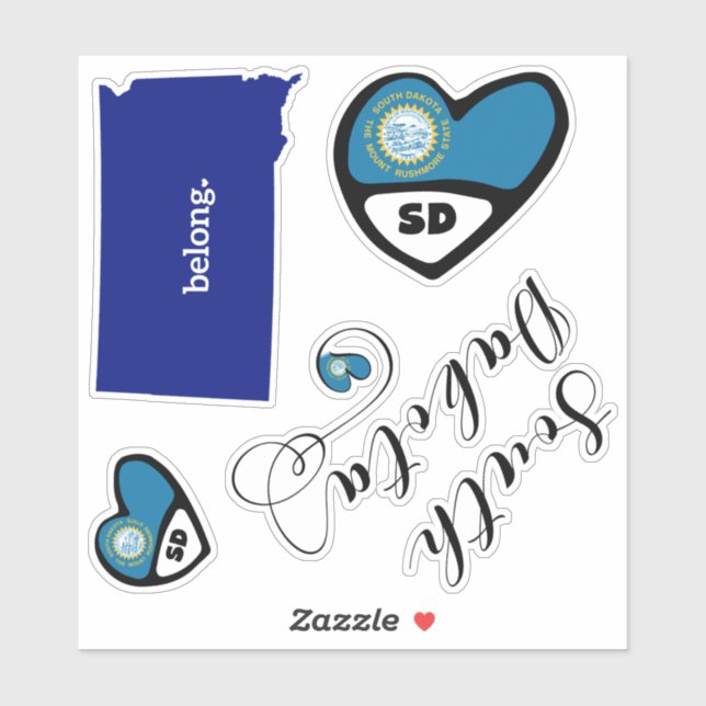 South Dakota State, Sheet of Die Cut Stickers (Sheet)
