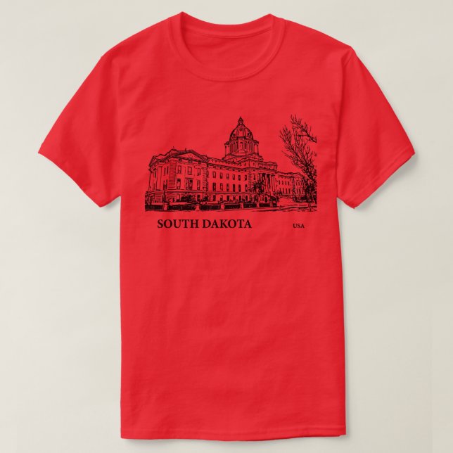South Dakota State USA  3 T-Shirt (Design Front)