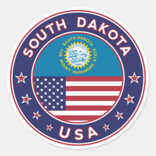 South Dakota sticker, phone case, tote bag Classic Round Sticker