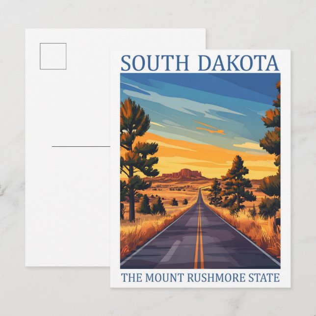South Dakota the Mount Rushmore State USA Travel  Postcard (Front/Back)