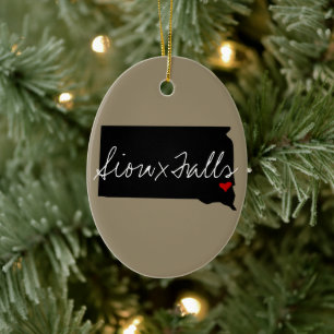 South Dakota Town Ceramic Tree Decoration