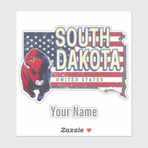 South Dakota United States Retro State Map Vintage