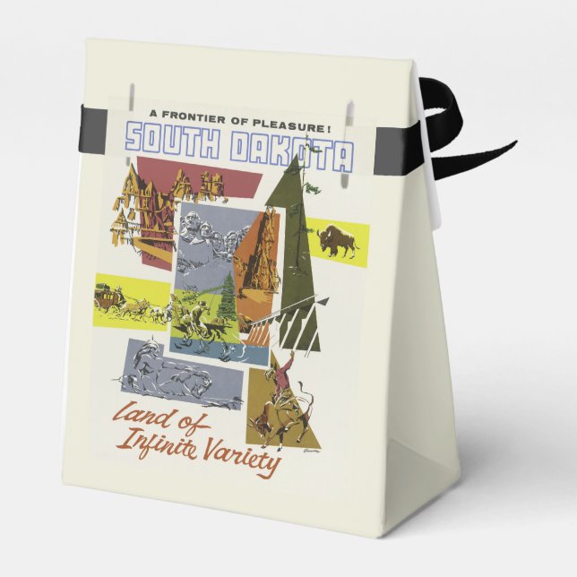 South Dakota USA Vintage Travel favor box (Back Side)