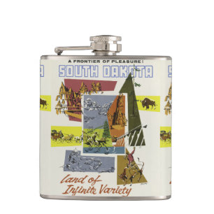 South Dakota USA Vintage Travel flask