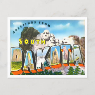 South Dakota Vintage Big Letters Postcard
