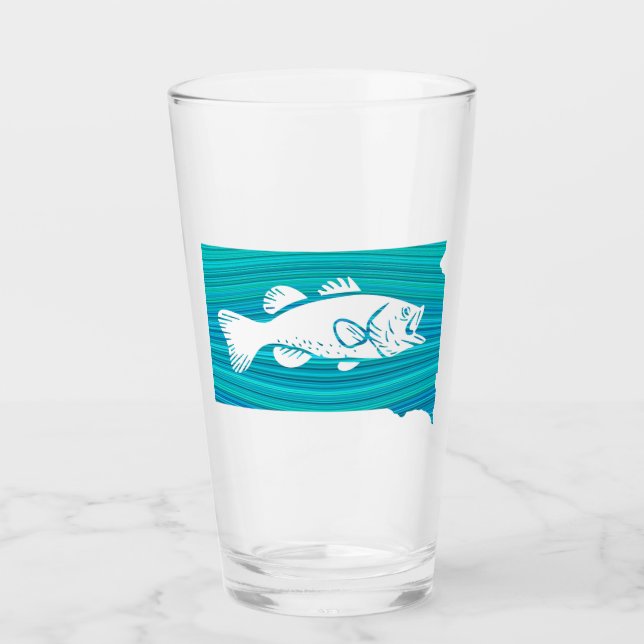 South Dakota Wave Fishing Glass (Front)