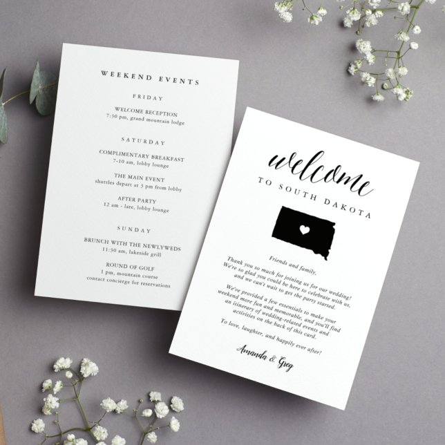 South Dakota Wedding Welcome Letter & Itinerary (Creator Uploaded)