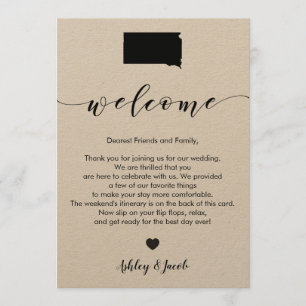 South Dakota Wedding Welcome Letter & Itinerary Programme