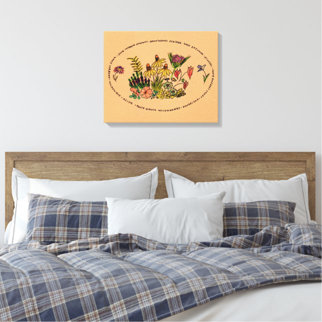 South Dakota Wildflowers Canvas Print (Insitu(Bedroom))