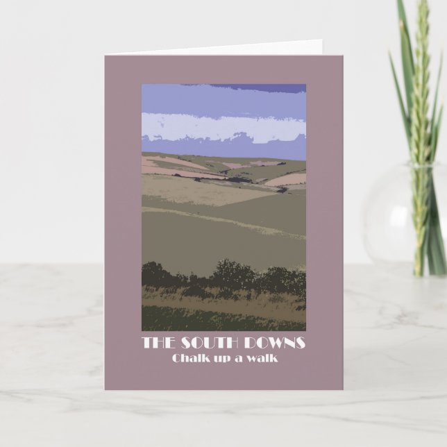 South Downs 1920s-style retro greetings card (Front)