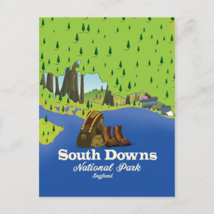 South Downs National Park England travel poster Postcard