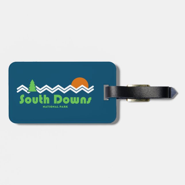 South Downs National Park Retro Luggage Tag (Back Horizontal)