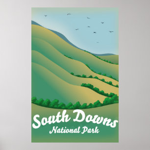 South Downs National park travel poster