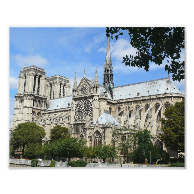 South Facade, Notre Dame Cathedral, Paris, France Photo Print (Front)