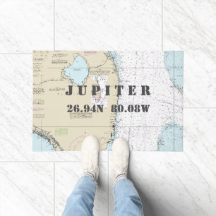 South Florida Latitude Longitude Nautical Boating Doormat