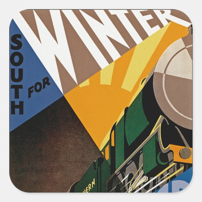 South For Winter Sunshine Square Sticker (Front)