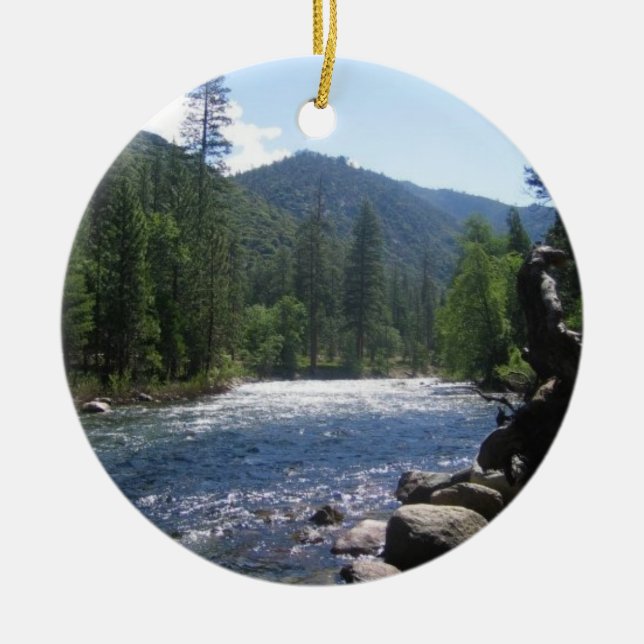 South Fork Kings River, King's Canyon, CA Ceramic Tree Decoration (Front)