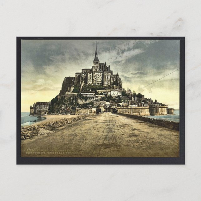 South front from the dike, Mont St. Michel, France Postcard (Front)