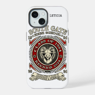 South Gate High School Rams iPhone Case with Name