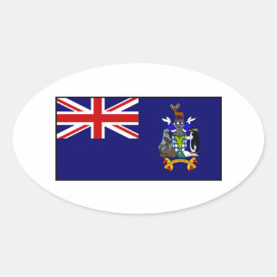 South Georgia Sandwich Islands Flag Oval Sticker