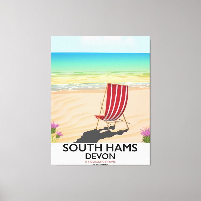 South Hams Devon beach poster Canvas Print (Front)