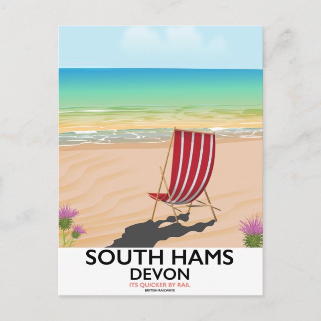 South Hams Devon beach poster Postcard (Front)