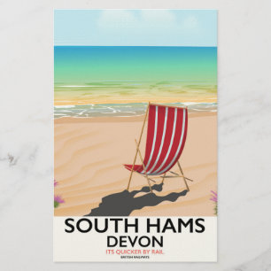 South Hams Devon beach poster Stationery