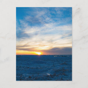 South Haven Lighthouse Frozen Lake Michigan Postcard