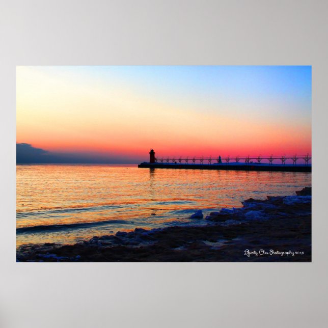 South Haven, Michigan Lighthouse 36"X24" Poster (Front)