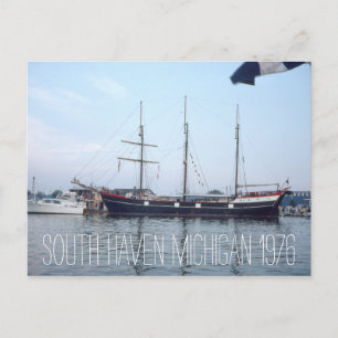 South Haven Michigan Tall Ship 1976 Postcard