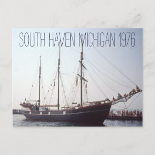 South Haven Michigan Tall Ship 1976 Postcard