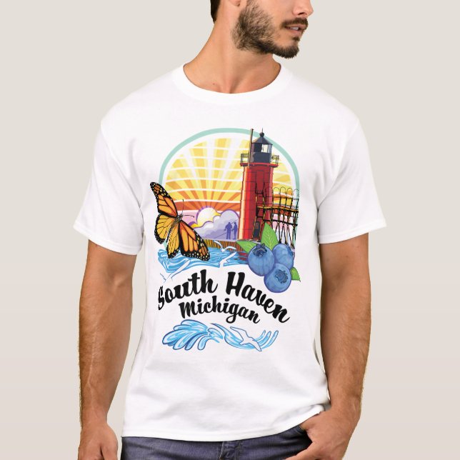 South Haven Michigan Usa Lighthouse On South T-Shirt (Front)