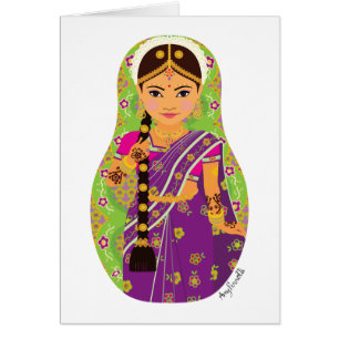 South Indian Bride Matryoshka Card