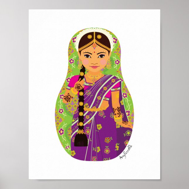 South Indian Bride Matryoshka Poster (Front)