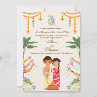 South Indian Kalyanam Wedding Invitation Card