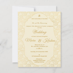 South Indian Temple Wedding Invitation Suite