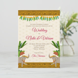 South Indian wedding cards & Elephant invitations