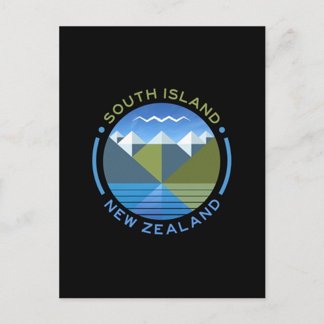 SOUTH ISLAND NEW ZEALAND POSTCARD (Front)