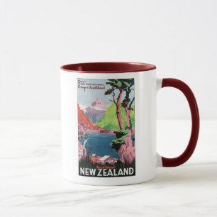 South Island New Zealand Travel Poster Mug