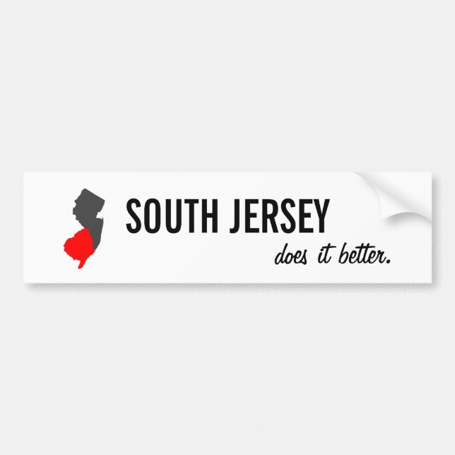"South Jersey Does it Better" NJ Bumper Sticker (Front)