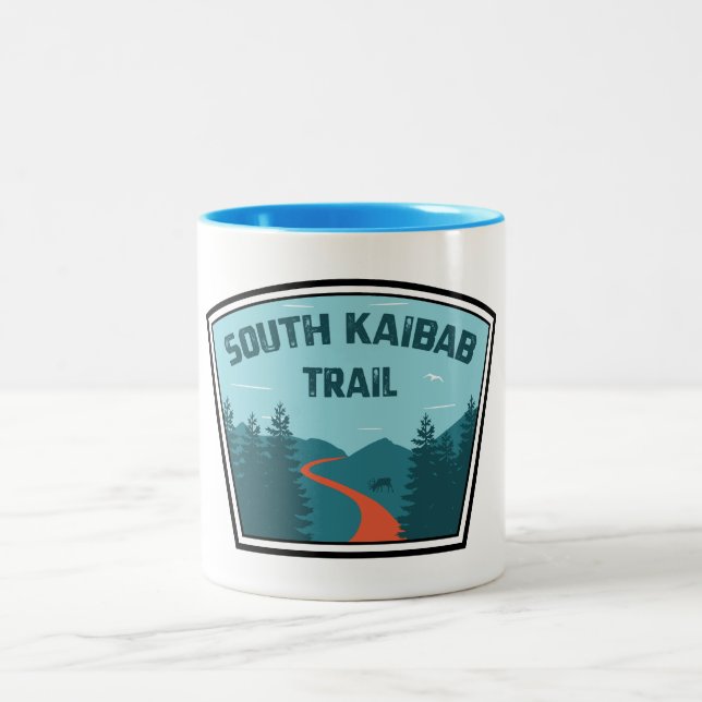 South Kaibab Trail Grand Canyon Arizona Two-Tone Coffee Mug (Center)