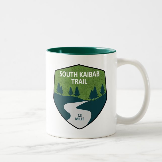 South Kaibab Trail Grand Canyon Arizona Two-Tone Coffee Mug (Right)