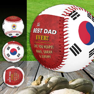 South Korea Best Dad, patriot Dads, Korean Flag Baseball