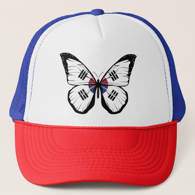 South Korea Butterfly Flag Trucker Hat (Front)