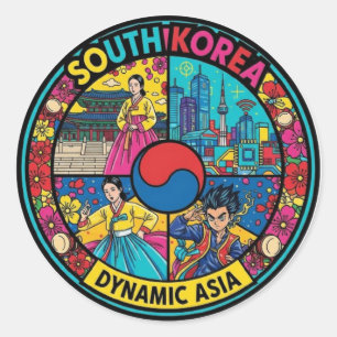 SOUTH KOREA CLASSIC ROUND STICKER