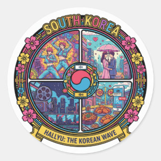 SOUTH KOREA CLASSIC ROUND STICKER
